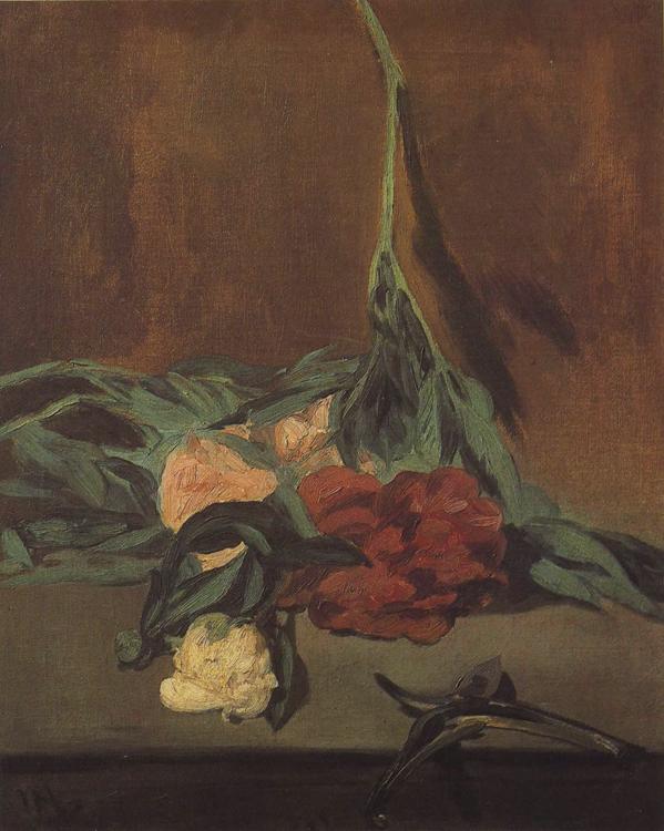 Edouard Manet Vase of Peonise on a Pedestal (mk40) oil painting image